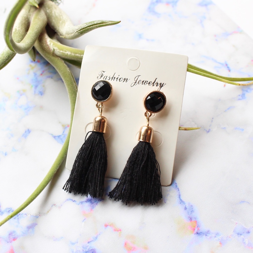 • Lacey • Boho Tassel Jewel Earring - Picture 3 of 5